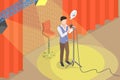 3D Isometric Flat Vector Conceptual Illustration of Standup Show