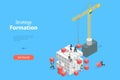 3D Isometric Flat Vector Conceptual Illustration of Strategy Formation