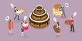 3D Isometric Flat Vector Conceptual Illustration of Sweet Snacks