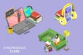 3D Isometric Flat Vector Conceptual Illustration of Synchronous Class Royalty Free Stock Photo