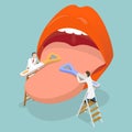 3D Isometric Flat Vector Conceptual Illustration of Tongue Cleaner Scraper Royalty Free Stock Photo