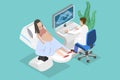 3D Isometric Flat Vector Conceptual Illustration of Ultrasound Pregnancy Diagnostic