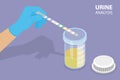 3D Isometric Flat Vector Conceptual Illustration of Urine Analysis