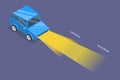 3D Isometric Flat Vector Conceptual Illustration of Vehicle Low And High Beam Royalty Free Stock Photo