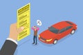 3D Isometric Flat Vector Conceptual Illustration of Violation Ticket