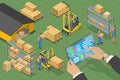 3D Isometric Flat Vector Conceptual Illustration of Warehouse Management Software