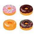 3D Isometric Flat Vector Food Icon Set Donut Royalty Free Stock Photo