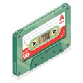 3D Isometric Flat Vector Icon of Audio Cassette Royalty Free Stock Photo