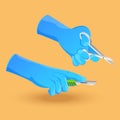 3D Isometric Flat Vector Icon of Surgeon Hands