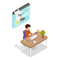 3D Isometric Flat Vector Illustration of AI Automatization. Item 2 Royalty Free Stock Photo