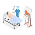 3D Isometric Flat Vector Illustration of Bariatric Surgery. Item 1