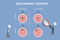 3D Isometric Flat Vector Illustration of Bias-variance Tradeoff Royalty Free Stock Photo