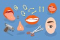 3D Isometric Flat Vector Illustration of Body Piercing