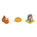 3D Isometric Flat Vector Illustration of Bread Production. Item 1 Royalty Free Stock Photo