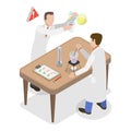 3D Isometric Flat Vector Illustration of Chemistry Laboratory Workers. Item 3 Royalty Free Stock Photo