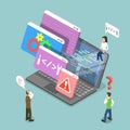 3D Isometric Flat Vector Illustration of Code Error Royalty Free Stock Photo