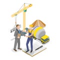 3D Isometric Flat Vector Illustration of Construction Workers. Item 3 Royalty Free Stock Photo