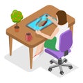3D Isometric Flat Vector Illustration of Creativity Development. Item 3 Royalty Free Stock Photo