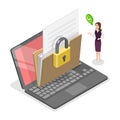 3D Isometric Flat Vector Illustration of Data Loss Prevention. Item 3 Royalty Free Stock Photo