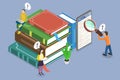 3D Isometric Flat Vector Illustration of Digital Dictionary Royalty Free Stock Photo
