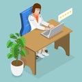 3D Isometric Flat Vector Illustration of Doctor Feedback Royalty Free Stock Photo