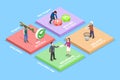 3D Isometric Flat Vector Illustration of Eisenhower Matrix Royalty Free Stock Photo