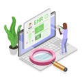 3D Isometric Flat Vector Illustration of Electronic Health Record. Item 2 Royalty Free Stock Photo