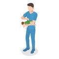 3D Isometric Flat Vector Illustration of First Aid Procedure For Choking. Item 4 Royalty Free Stock Photo