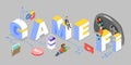 3D Isometric Flat Vector Illustration of Gamefi