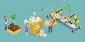 3D Isometric Flat Vector Illustration of Garbage Management Royalty Free Stock Photo