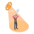 3D Isometric Flat Vector Illustration of Heatstroke. Item 3