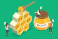 3D Isometric Flat Vector Illustration of Honey Vitamins Royalty Free Stock Photo