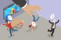 3D Isometric Flat Vector Illustration of Hostile Manager