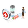 3D Isometric Flat Vector Illustration of Human Papillomavirus Prevention. Item 1 Royalty Free Stock Photo