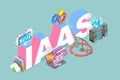 3D Isometric Flat Vector Illustration of IAAS Royalty Free Stock Photo