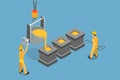 3D Isometric Flat Vector Illustration of Industrial Steel Production