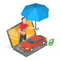 3D Isometric Flat Vector Illustration of Insurance Policy Services. Item 2 Royalty Free Stock Photo