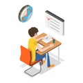 3D Isometric Flat Vector Illustration of Knoledge and Education. Item 4 Royalty Free Stock Photo