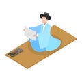 3D Isometric Flat Vector Illustration of Korean Traditions. Item 2 Royalty Free Stock Photo