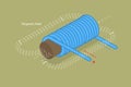 3D Isometric Flat Vector Illustration of Magnetic Field Royalty Free Stock Photo