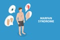 3D Isometric Flat Vector Illustration of Marfan Syndrome