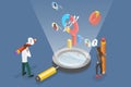 3D Isometric Flat Vector Illustration of Market Research Royalty Free Stock Photo
