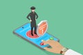 3D Isometric Flat Vector Illustration of Mobile Protecting Service Royalty Free Stock Photo