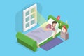 3D Isometric Flat Vector Illustration of Morning Stress Royalty Free Stock Photo