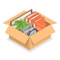 3D Isometric Flat Vector Illustration of Office Relocation. Item 7