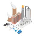 3D Isometric Flat Vector Illustration of Oil Refinery. Item 2 Royalty Free Stock Photo