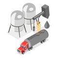 3D Isometric Flat Vector Illustration of Oil Refinery. Item 1 Royalty Free Stock Photo