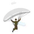 3D Isometric Flat Vector Illustration of Paratroopers. Item 1