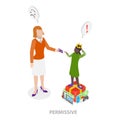 3D Isometric Flat Vector Illustration of Parenting Styles. Item 2 Royalty Free Stock Photo