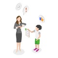 3D Isometric Flat Vector Illustration of Parenting Styles. Item 3